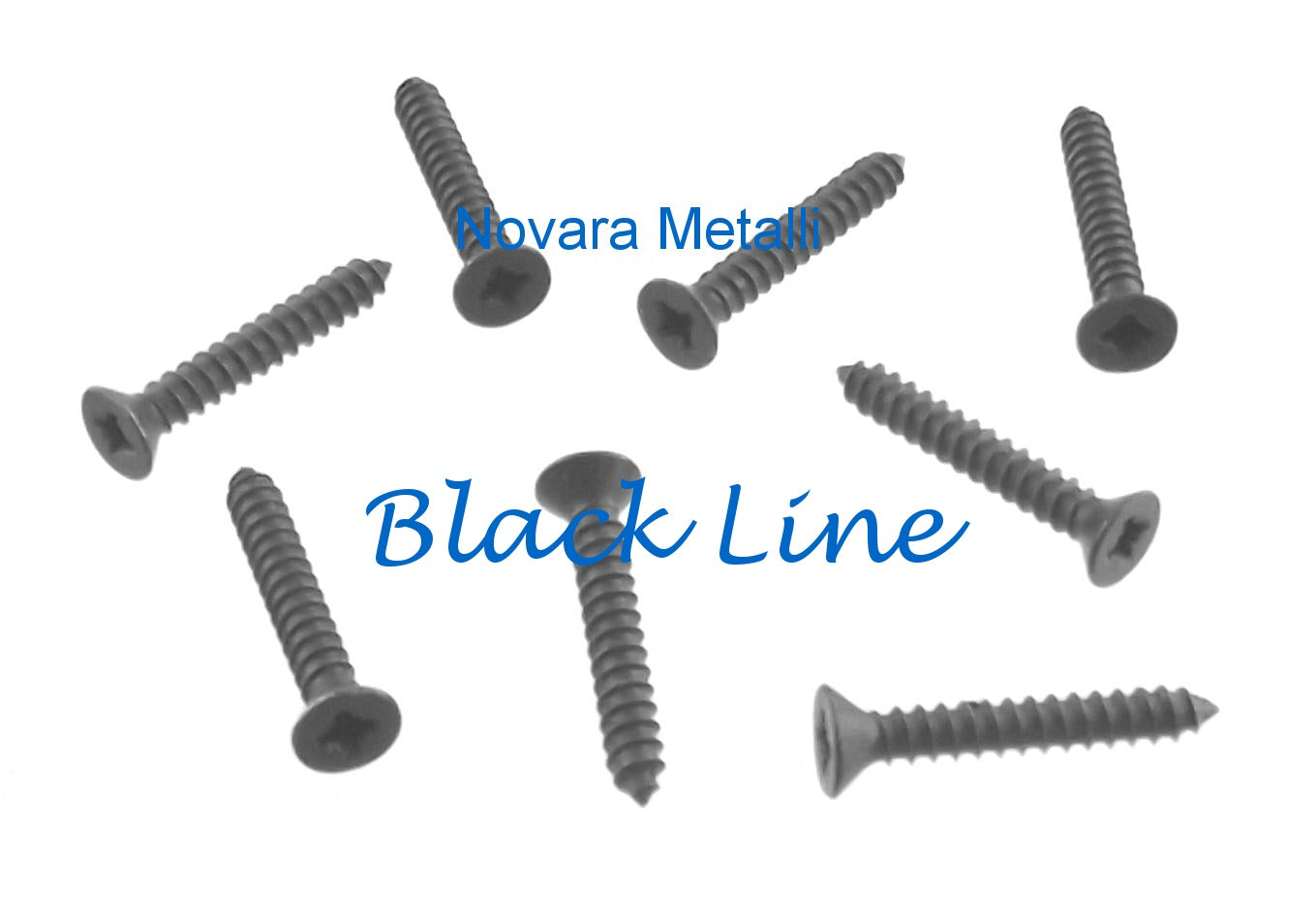 Viti Autofilettanti Testa Piana Svasata Zincate con Finitura Nera - Misura 2,9mm