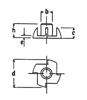 Dadi a Ragno per Legno - Zincati
