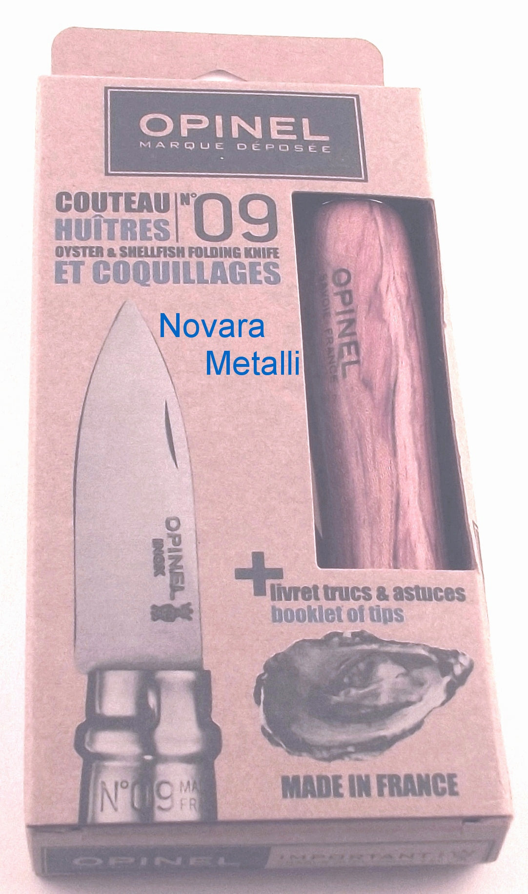 Coltello Opinel N°9 per Ostriche e Conchiglie - Acciaio Inox