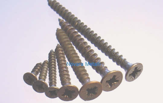 Viti Truciolari Testa Piana Svasata Bronzate - Misura 3,5 mm