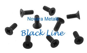 Viti Testa Piana Svasata a Croce Zincate con Finitura Nera - Misura 3mm