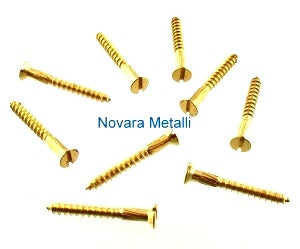Viti per Legno in Ottone - Testa Piana Svasata - misure 3mm e 3,5mm