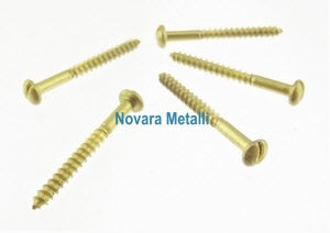 Viti per Legno in Ottone - Testa Tonda - misure da 1,6 a 5mm