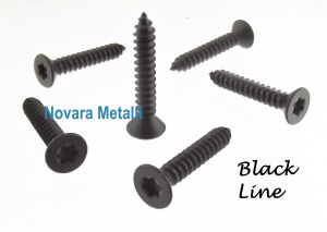 Viti Autofilettanti Testa Piana Svasata Torx - Zincate con Finitura Nera