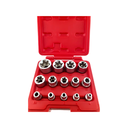 Set 14 bussole per viti con chiave Torx esterna