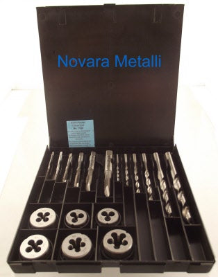 Serie di Maschi a Macchina e Filiere M3-M12 - Kit Completo